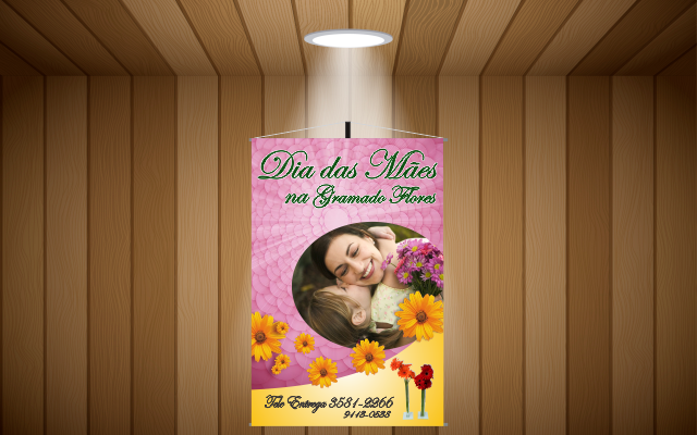 banner gramado flores